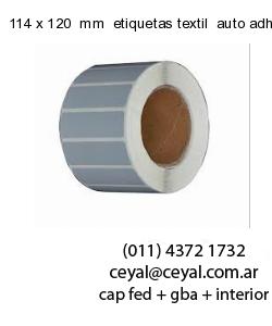 114 x 120  mm  etiquetas textil  auto adhesiva