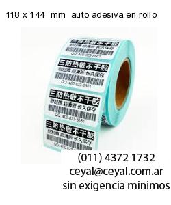 118 x 144  mm  auto adesiva en rollo