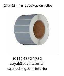 121 x 52  mm  adesivas en rollos