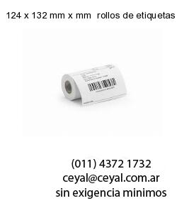 124 x 132 mm x mm  rollos de etiquetas