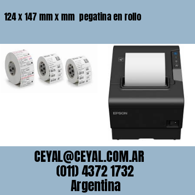 124 x 147 mm x mm  pegatina en rollo