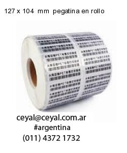 127 x 104  mm  pegatina en rollo