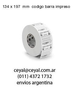 134 x 197  mm  codigo barra impreso
