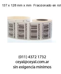 137 x 128 mm x mm  Fraccionado en rollo x 10000