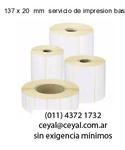 137 x 20  mm  servicio de impresion base de datos