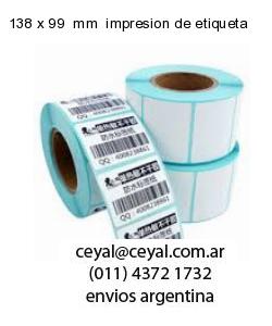 138 x 99  mm  impresion de etiqueta