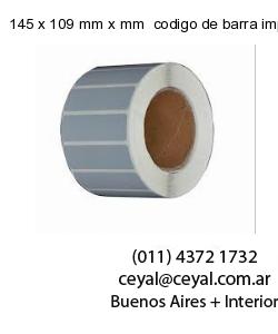 145 x 109 mm x mm  codigo de barra impreso