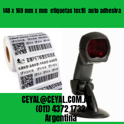 148 x 169 mm x mm  etiquetas textil  auto adhesiva