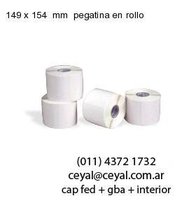 149 x 154  mm  pegatina en rollo