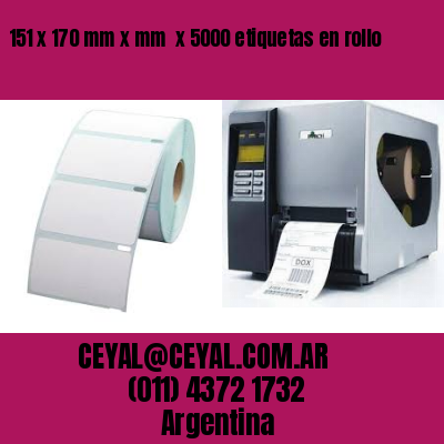 151 x 170 mm x mm  x 5000 etiquetas en rollo