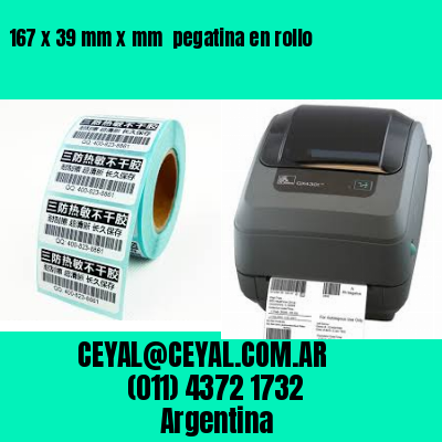 167 x 39 mm x mm  pegatina en rollo