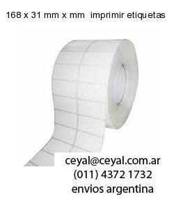 168 x 31 mm x mm  imprimir etiquetas