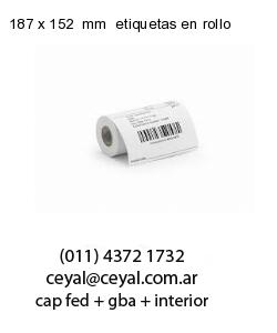 187 x 152  mm  etiquetas en rollo