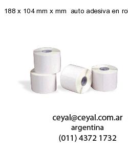 188 x 104 mm x mm  auto adesiva en rollo
