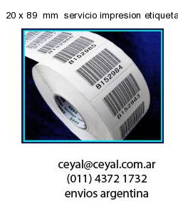 20 x 89  mm  servicio impresion etiquetas opp