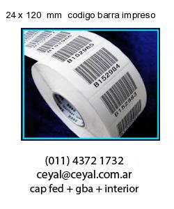 24 x 120  mm  codigo barra impreso