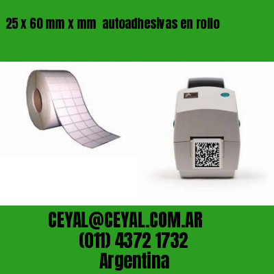 25 x 60 mm x mm  autoadhesivas en rollo