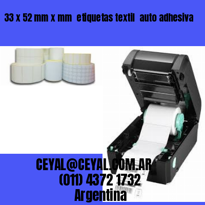 33 x 52 mm x mm  etiquetas textil  auto adhesiva