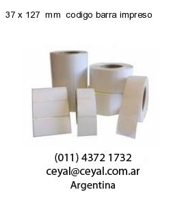 37 x 127  mm  codigo barra impreso