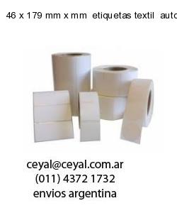 46 x 179 mm x mm  etiquetas textil  auto adhesiva