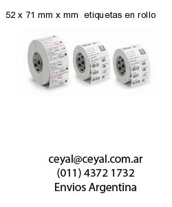 52 x 71 mm x mm  etiquetas en rollo