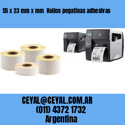 55 x 23 mm x mm  Rollos pegatinas adhesivas
