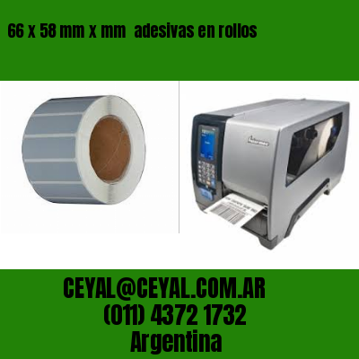 66 x 58 mm x mm  adesivas en rollos
