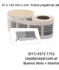 67 x 143 mm x mm  Rollos pegatinas adhesivas