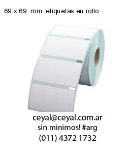 69 x 69  mm  etiquetas en rollo