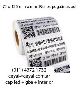 73 x 135 mm x mm  Rollos pegatinas adhesivas