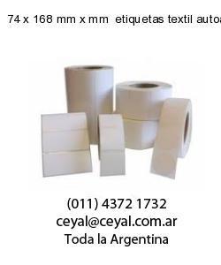 74 x 168 mm x mm  etiquetas textil autoadhesivas