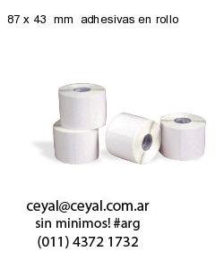 87 x 43  mm  adhesivas en rollo