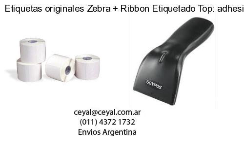 Etiquetas originales Zebra   Ribbon Etiquetado Top: adhesivo   ribbo