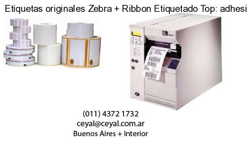 Etiquetas originales Zebra   Ribbon Etiquetado Top: adhesivo   ribbo