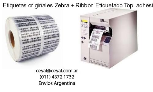 Etiquetas originales Zebra   Ribbon Etiquetado Top: adhesivo   ribbo