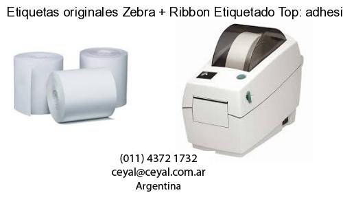 Etiquetas originales Zebra   Ribbon Etiquetado Top: adhesivo   ribbo