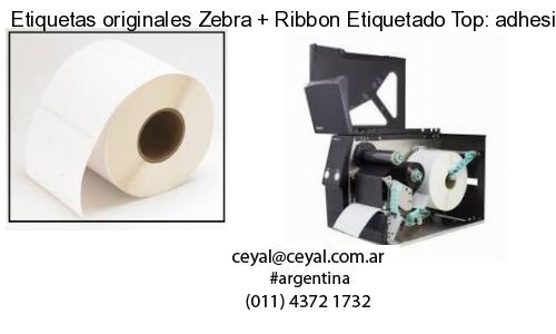 Etiquetas originales Zebra   Ribbon Etiquetado Top: adhesivo   ribbo