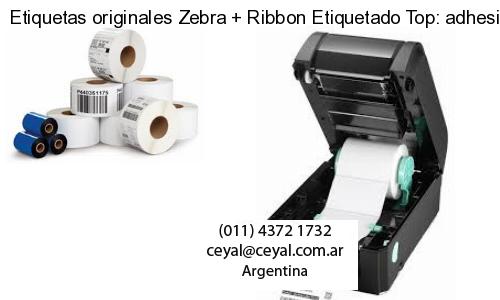 Etiquetas originales Zebra   Ribbon Etiquetado Top: adhesivo   ribbo