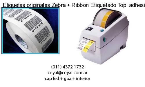 Etiquetas originales Zebra   Ribbon Etiquetado Top: adhesivo   ribbo