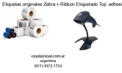 Etiquetas originales Zebra   Ribbon Etiquetado Top: adhesivo   ribbo