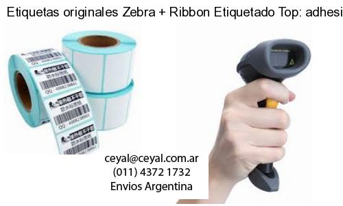 Etiquetas originales Zebra   Ribbon Etiquetado Top: adhesivo   ribbo