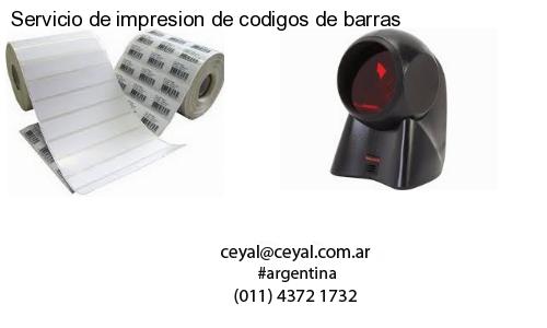 Servicio de impresion de codigos de barras