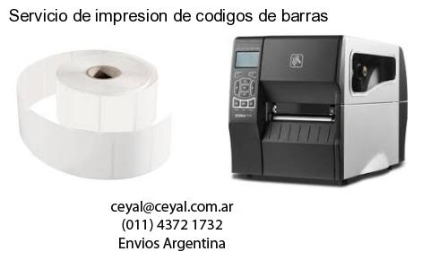 Servicio de impresion de codigos de barras