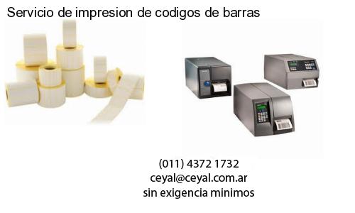 Servicio de impresion de codigos de barras