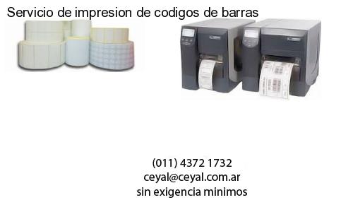 Servicio de impresion de codigos de barras