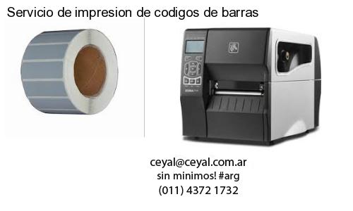 Servicio de impresion de codigos de barras