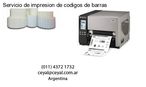 Servicio de impresion de codigos de barras