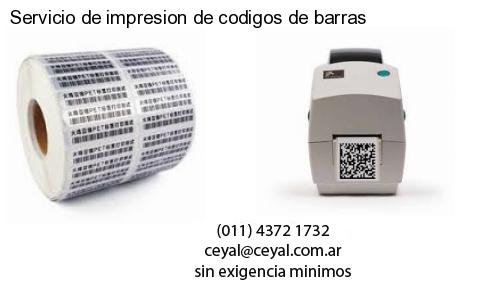 Servicio de impresion de codigos de barras