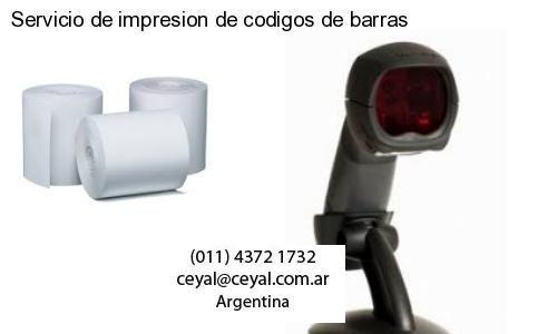 Servicio de impresion de codigos de barras