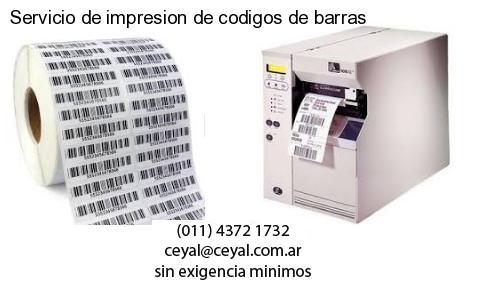 Servicio de impresion de codigos de barras